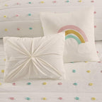 Quilt Set Cotton Jacquard Weave Colorful Poms Accent All Season Shabby Chic Bedding Coverlet Bedspred, Girls Bedroom Décor, Twin, Multi 4 Piece XL