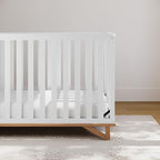 Storkcraft Santa Monica 5-in-1 Convertible Crib (White with Vintage Driftwood) – GREENGUARD Gold Certified, Modern Design, Two-Tone Baby Crib, Converts to Toddler Bed, Daybed and Full-Size Bed