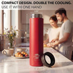 Stack'Em Patented Double Can Cooler Insulator - Holds Two 12 oz Cans - Stainless Steel Stackable Thermocooler - Reusable Drink Holder for Beer, Seltzer, Soda, Energy Drinks (Tan)