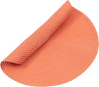 SHACOS Round Braided Placemats Set of 6 Washable Cotton Polyester Round Placemats for Kitchen Table 15 inch Round Table Mats (Coral, 6)
