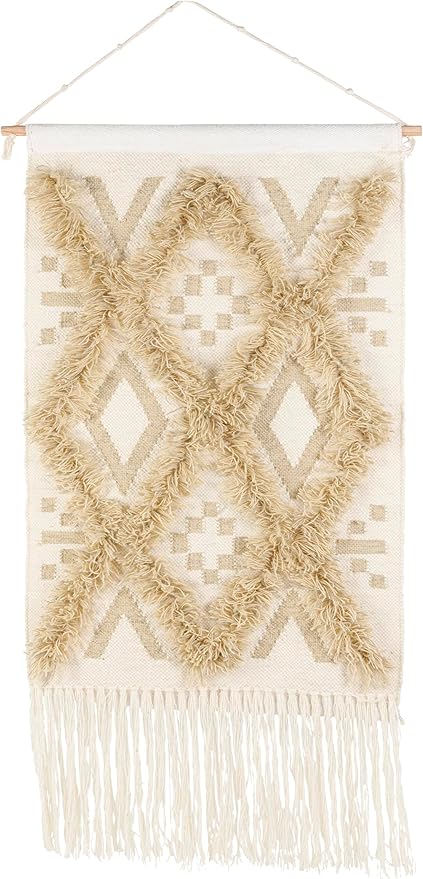 Mark&Day Wall Hanging, Windigsteig Coastal Farmhouse Khaki Tapestry Wall Hanging for Living Room, Bedroom, Office or Kitchen (48"H x 24"W)