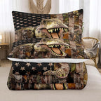 Tailor Shop Dinosaur Boys Comforter Sets King Size,Dinosaur Bedding Sets for Kids Teens,Camo Comforter Sets American Flag Comforter Sets with 1 Comforter 2 Pillowcase…