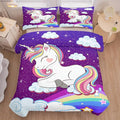 Tailor Shop Unicorn Bedding Sets King Size,Purple Unicorn Comforter Sets for Girls Kids Teens with 2 Pillowcase…