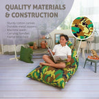 Butterfly Craze Bean Bag Chair Cover, Functional Toddler Toy Organizer, Fill with Stuffed Animals to Create a Jumbo, Comfy Floor Lounger for Boys or Girls, Stuffing Not Included, Camo