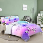 Tailor Shop Purple Butterfly Kids Full Size Comforter Sets Pink Butterfly Bedding Set for Girls Teens Tie Dye Butterflies Comforter Set Room Decor Set with 1 Comforter and 2 Pillowcase…