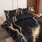 Tailor Shop Marble Bedding Set Soft Microfiber Black and Gold Comforter Set Full Size for Kids Men and Women with 1 Marble Comforter and 2 Pillowcases……