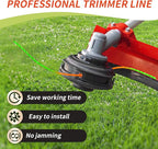 12 Pack String Trimmer Line Compatible with Ego String Trimmer 0.095" 168FT Weed Eater String Pre-Cut Dual Color Fast-Positioning Triangular Twisted Trimmer Line Universal Fit Weed Wacker String