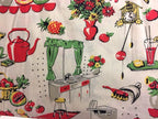 Vintage Kitchen Valance Topper Window Curtain Treatment 42W x 14L, 100% Cotton, Rod Pocket