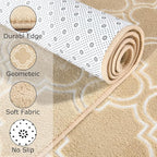Chicrug Shag Geometric 2x6 Runner Rug for Bedroom, Modern Memory Foam Indoor Hallway Runner Carpet, Fluffy Rug for Living Room Bedside Room Decor for Family, Beige/White