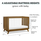 DaVinci Otto 3-in-1 Convertible Crib in Walnut with Acrylic Slats, Greenguard Gold Certified