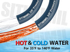 3/8'' Pressure Washer Hose 100FT - Kink Resistant Steel Wire Braided, Wear Resistant, 3/8" Stainless Steel Quick Connect, with M22 14mm Adapter Set, Hot and Cold Water Power Washer Hose, 4200 PSI