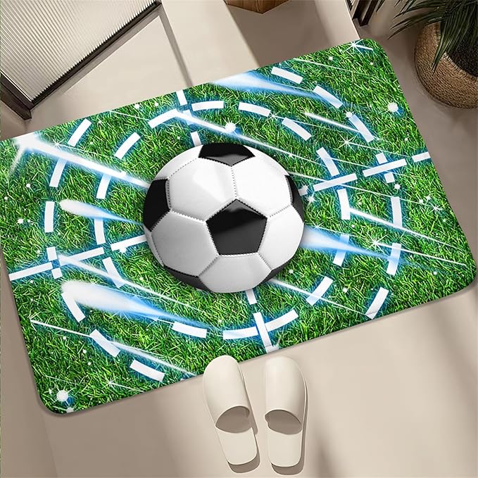 Football Rug for Boys Room - Soccer Rug for Boys Room Football Printed Rug for Kids Room Football Decor for Boys Bedroomsports Ball Doormat for Living Room Bedroom,2'×3'