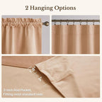 Blush Beige Velvet Window Valance 52x18 Inch 1 Panel | Soft Wavy Scalloped Window Treatment for Kitchen Small Windows, Elegant Half Window Drape for Bathroom, Cabinet