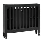 Babyletto Origami Mini Portable Folding Crib with Wheels in Black, 2 Adjustable Mattress Positions, Greenguard Gold Certified