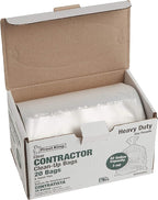 Frost King CB3250 Boxed Heavy Duty Contractor Clean-Up Bags, 32 inch x 50 inch x 3 Mil., 20 Bags, Clear, 1 Count (Pack of 1)