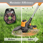 Cluparis 1-Pound Heavy Duty Sawtooth 095 Trimmer Line, Heavy Duty Sawtooth Weed Wacker String 0.095, Weed Eater String .095 inch-by-285ft-1lb Dual Core String Serrated Trimmer Line with Line Cutter