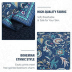 NEWLAKE Quilt Set Queen Size, Bedspread Sets Blue Botanical Floral Patterns, Reversible Quilt Bedding Set Lightweight and Breathable for All Seasons, Soft Quilted Bedspread with 2 Pillow Shams