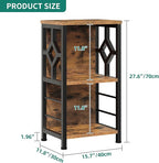 YITAHOME Small Bookshelf, 3 tier Farmhouse Bookshelf with Storage,Short Bookshelf for Small Spaces,Mini Shelf Stand,Open Bookcase for Bedroom Office Bathroom Living Room, Rustic Brown