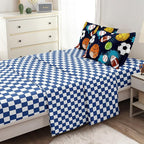 Kids Boys Comforter Set Full Bed in a Bag w/Sheet Sets, Blue Full Bedding Sets for Teens Soccer Basketball Baseball Football Sports Themed Bedroom Decor Reversible Design
