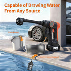 Cordless High-Pressure Washer, Includes 4.0Ah Battery and Charger, with 6-in-1 Nozzle; Portable Cordless high-Pressure Washer Ideal for car Washing, Yard Maintenance, and Household Cleaning.