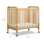 DaVinci Jenny Lind 3-in-1 Convertible Mini Crib in Honey, Removable Wheels, Greenguard Gold Certified