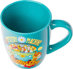 Silver Buffalo Scooby Doo Group Mystery Machine Flowers, Ceramic Mug, 25oz | Jumbo Curved, 0.74 Liters