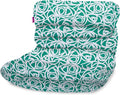 Posh Creations Structured Comfy Bean Bag Chair for Gaming, Reading, and Watching TV, Laguna Lounger, Canvas - Roses Mint