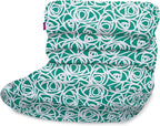 Posh Creations Structured Comfy Bean Bag Chair for Gaming, Reading, and Watching TV, Laguna Lounger, Canvas - Roses Mint
