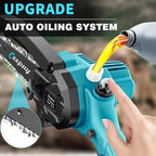 Mini Chainsaw Cordless,6 Inch Portable Electric Chain Saw, Automatic Oiler, Battery Powered Small Handheld Saw, Security Lock Trees Branches Trimming,Wood Cutting, 2 Batteries 3 Chains 2025
