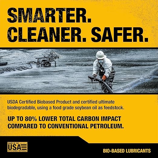 DEWALT – Biodegradable Bar & Chain Oil – Green, Eco-Friendly, Non-Toxic Professional Bar & Chainsaw Lubricant – Ultraclean All-Season Oil for Gas, Electric Saw, & Pole Saw, 16 oz (Case of 24)