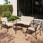 EAST OAK Outdoor Conversation Waterproof patio furniture set, 4-Pieces, Beige
