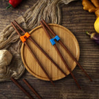 5 Pairs Reusable Chopsticks Helpers Training Chopstick for Beginner Replaceable Practice Chopsticks Non-slip Training Chopstick for Adults Learner(Wood,Khaki)