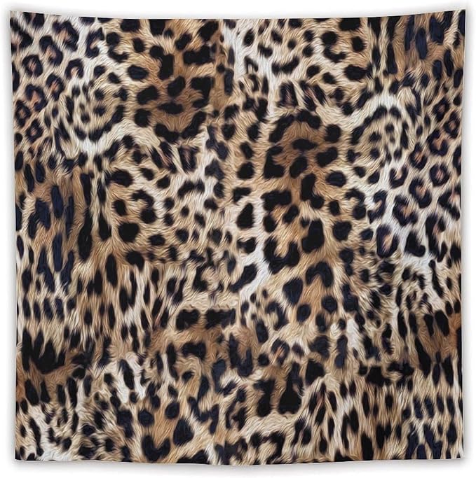 HZOHNAGO Leopard Print Tapestry Nature Wildlife Vintage Cheetah Fur Spot Animal Skin Wild Animals Spots Printed Wall Tapestry Painting Wall Hanging for Bedroom Living Room Dorm 60" W x 60" H