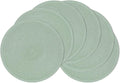 SHACOS Round Placemats Set of 6 Washable 15 inch Cotton Polyester Table Mats Woven Braided Place Mats for Dining Table, Sage Green
