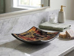 Red Co. Glass Mosaic Ceramic Catch-All Tray, Decorative Accent and Centerpiece Plate - Squared 6 inches