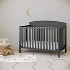 Graco Benton 5-in-1 Convertible Crib (Gray) – GREENGUARD Gold Certified, Converts from Baby Crib to Toddler Bed, Daybed and Full-Size Bed, Fits Standard Full-Size Crib Mattress