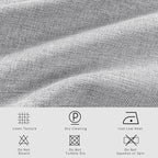 Macochico 100”Wx96”L Pinch Pleated 100% Blackout Linen Curtains Thermal Sliding Curtains for Bedroom Living Room Sliding Glass Door Farmhouse Shabby Chic Silver Grey Drapery with Tieback 1 Panel
