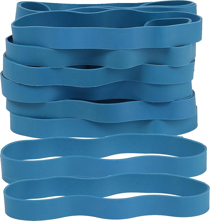 Rubber Bands Size#107 Heavy Duty Big Wide rubber band 30PCS Elastic Bands for Office Supply Trash Can File Folders Litter Box Rubber Bands (Blue)