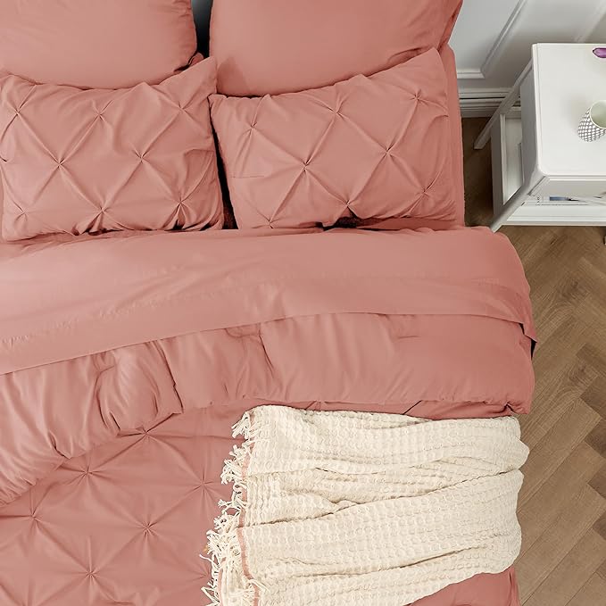 Bedsure California King Comforter Set - Cal King Bed Set 7 Pieces, Cali King Bedding Set with Comforter, Sheets, Pillowcases & Shams (Dusty Pink)