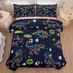 NINENINE Dinosaur Comforter Sets for Boys,Kids Dinosaur Bedding Set,Twin Size Bedding Sets for Boys Kids,Dark Blue Comforter Set with 1 Comforter 1 Pillowcase…