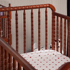 DaVinci Jenny Lind 3-in-1 Convertible Crib in Rich Cherry, Removable Wheels, Greenguard Gold Certified