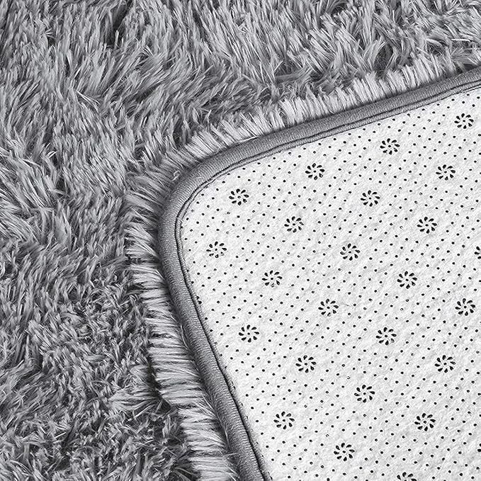 YOBATH Fluffy 8x10 Feet Large Area Rugs for Living Room Bedroom, Big Modern Soft Fuzzy Shaggy Carpet Shag Rugs Girls Boys Kids Nursery Dorm Room, Grey