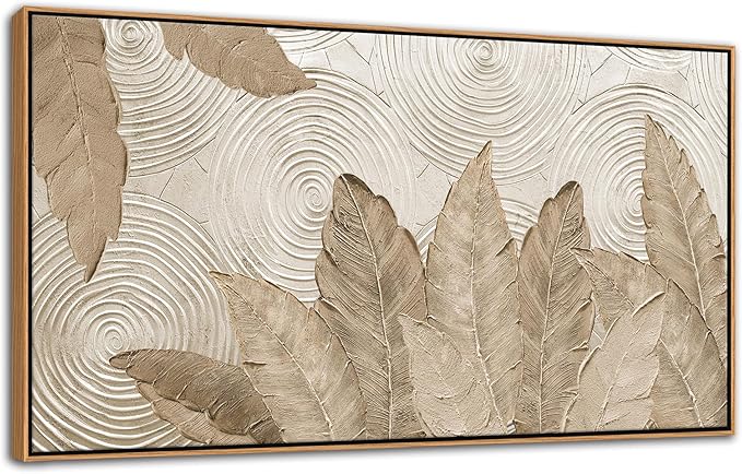 Minimalist & Modern Art for Bedroom Decor Framed Abstract Artwork for Walls Neutral & Contemporary Beige Wall art - Artwork for Living Room and Boho Style Large Abstract Wall Art 29×58IN
