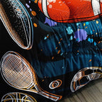 Axolotl Ball Game Bedding Set Twin,Basketball Comforter Set Sports Bedding,Volleyball Comforter Set Soccer Bedding,Football Comforter Colorful Grunge Style for Kids Boys Teens,1 Quilt 2 Pillowcases