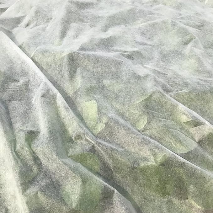 Agfabric Plant Covers Freeze Protection 5'x50' 0.55oz Frost Blankets for Plants Drawstring Bags Shrub Blanket,White