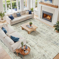 10x12 Washable Area Rug for Living Room Bedroom: Non-Slip Modern Gray White | Machine Washable TPR Backing, Stain-Resistant Low Pile, Pet & Kid Friendly, Abstract Decor for Dining Room, Dorm, Home Office