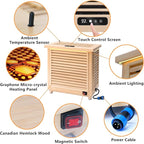 Far Infrared Home Dry Sauna Box 1-2 Person, Portable Personal Full Body Indoor Sauna for Relaxation with 1500W 110V Electric Heater,2 Folding Chair, 47.2 x 35.4 x 70.9 inches Black