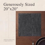 Urban Villa Cloth Napkins Cotton 20x20 (Set of 12) Black/White