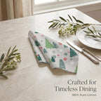 Urban Villa Cloth Napkins Cotton 20x20 (Set of 12) Greentree Print
