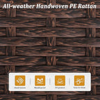 SUNVIVI OUTDOOR 7 Piece Patio Sectional Sofa Outdoor All Weather Brown PE Wicker Furniture Set, Paito Conversation Sofa Set with Glass Table, Removable Beige Cushions